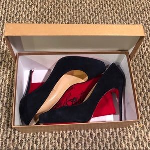 CHRISTIAN LOUBOUTIN- blue suede heels